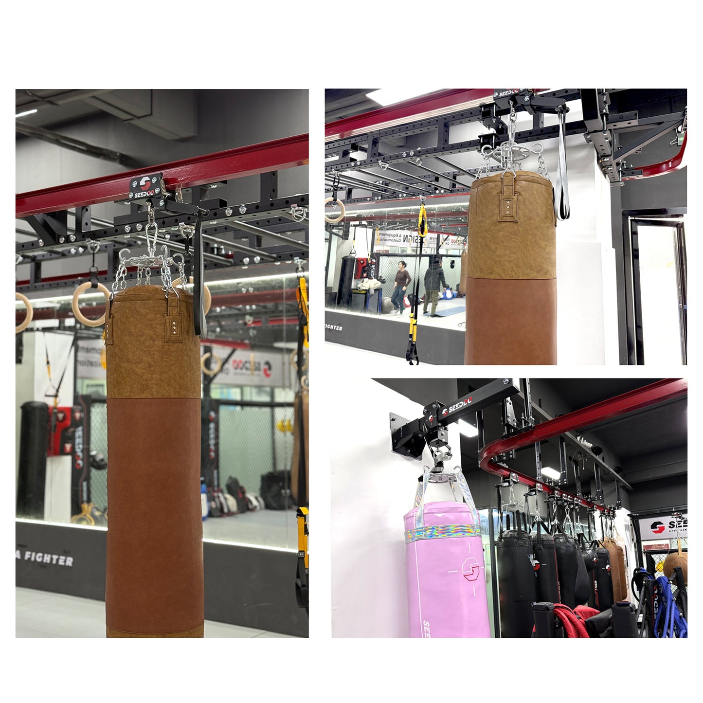 SEEDOO Punching Heavy Bag Hanger Wall Ceiling Mount Hook 360° Rotation Stainless Steel Beam Holder (600 LBS Capacity)