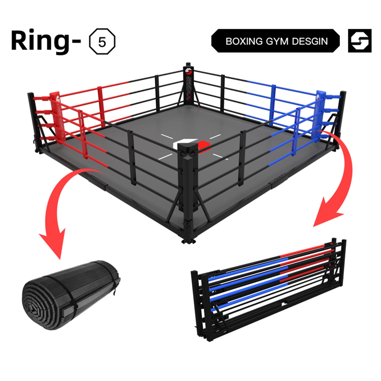 Foldable Boxing Ring – Customizable MMA & Boxing Training Ring