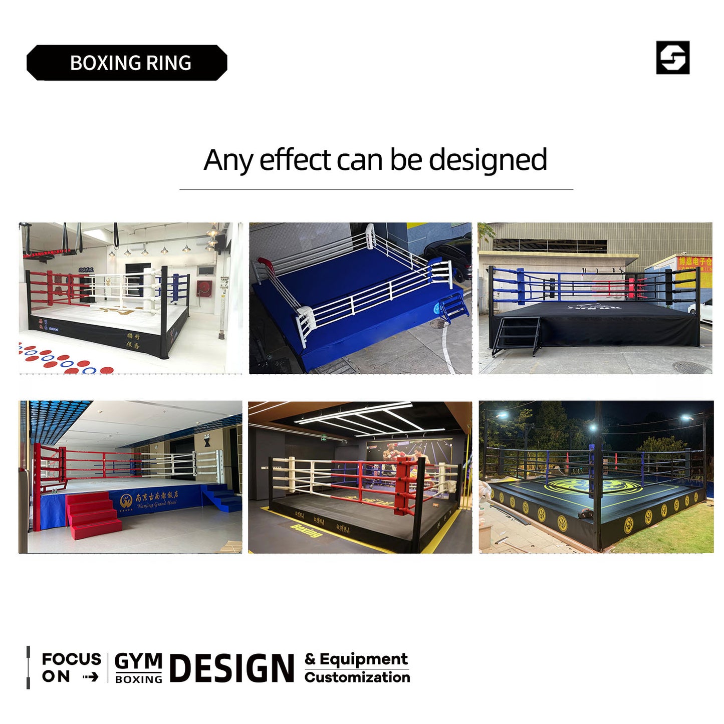 The boxing ring is suitable for wrestling, Sanda, kickboxing, MMA