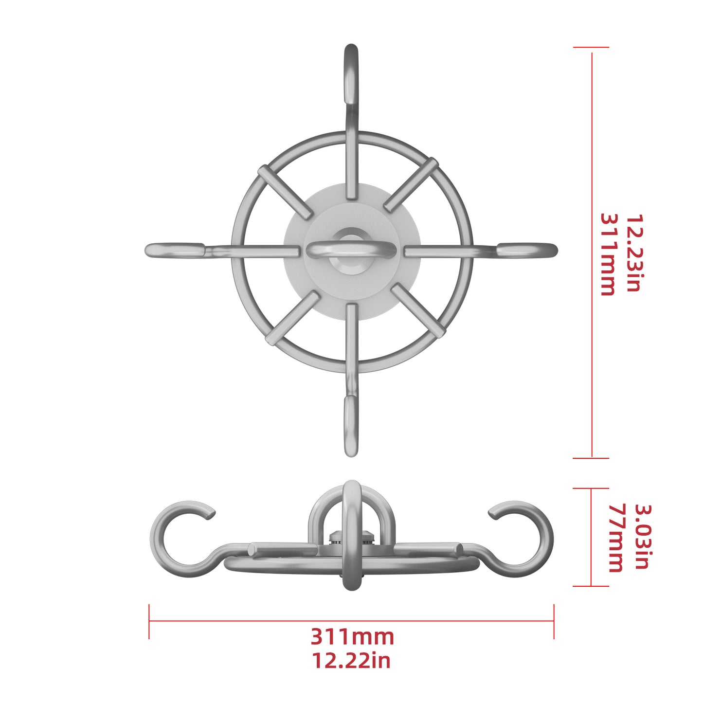 SEEDOO Punching Heavy Bag Hanger Wall Ceiling Mount Hook 360° Rotation Stainless Steel Beam Holder (600 LBS Capacity)