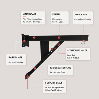 Wall‑Mounted Triangular Heavy Bag Bracket