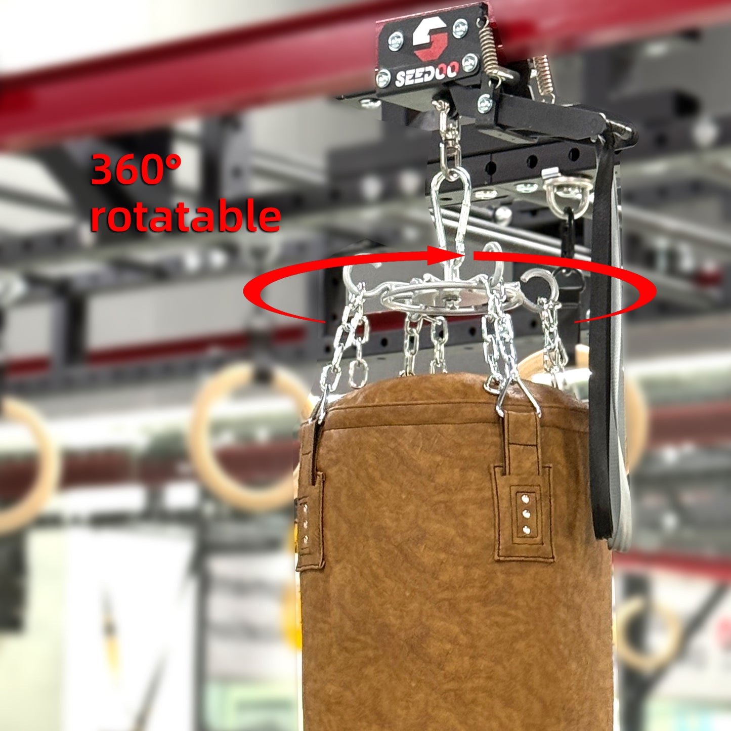 SEEDOO Punching Heavy Bag Hanger Wall Ceiling Mount Hook 360° Rotation Stainless Steel Beam Holder (600 LBS Capacity)