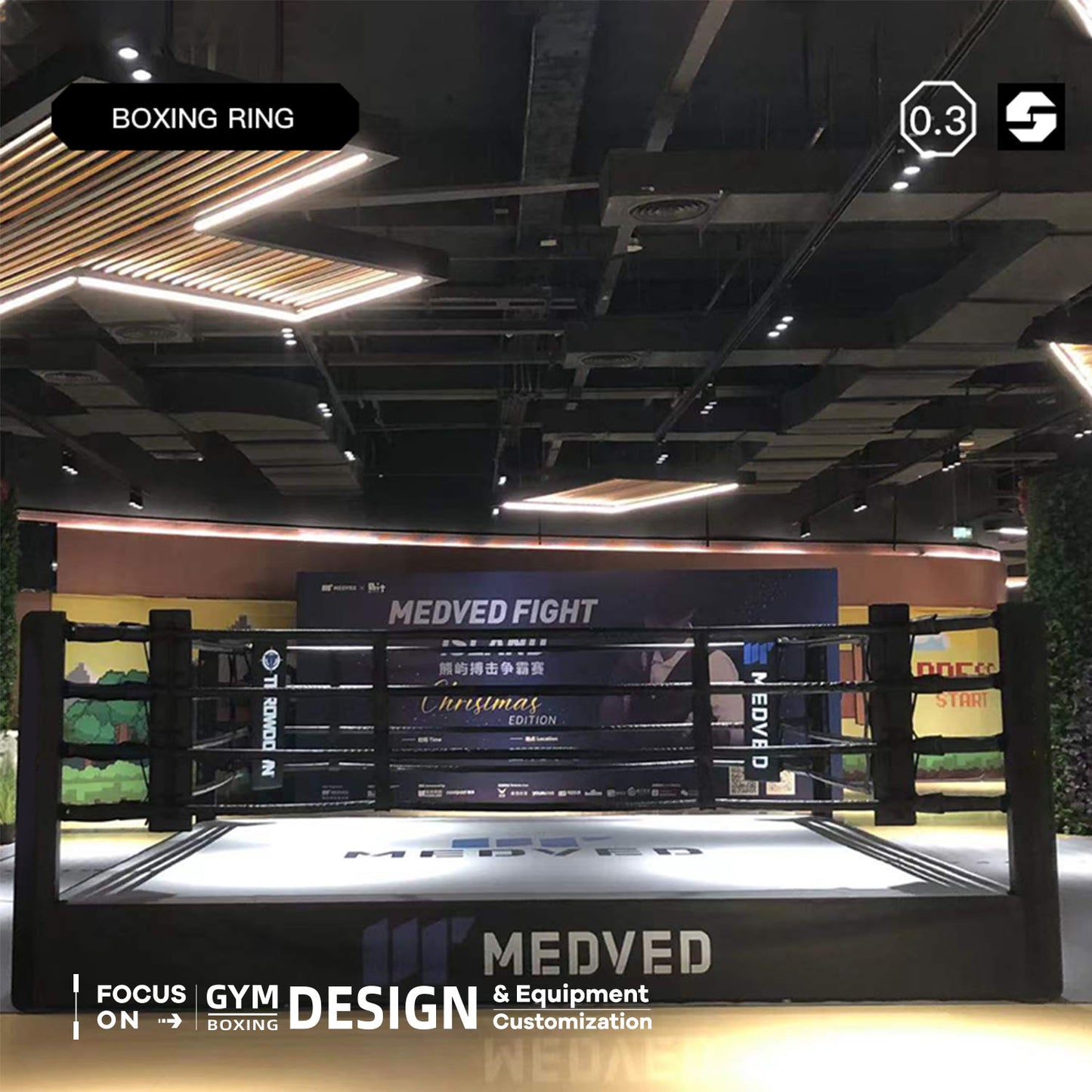 The boxing ring is suitable for wrestling, Sanda, kickboxing, MMA