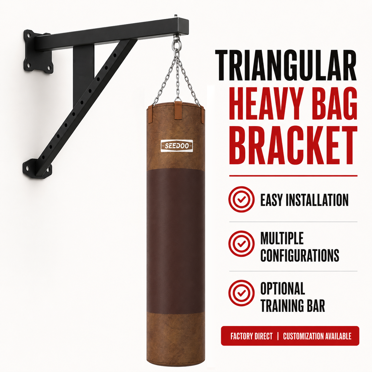 Wall‑Mounted Triangular Heavy Bag Bracket