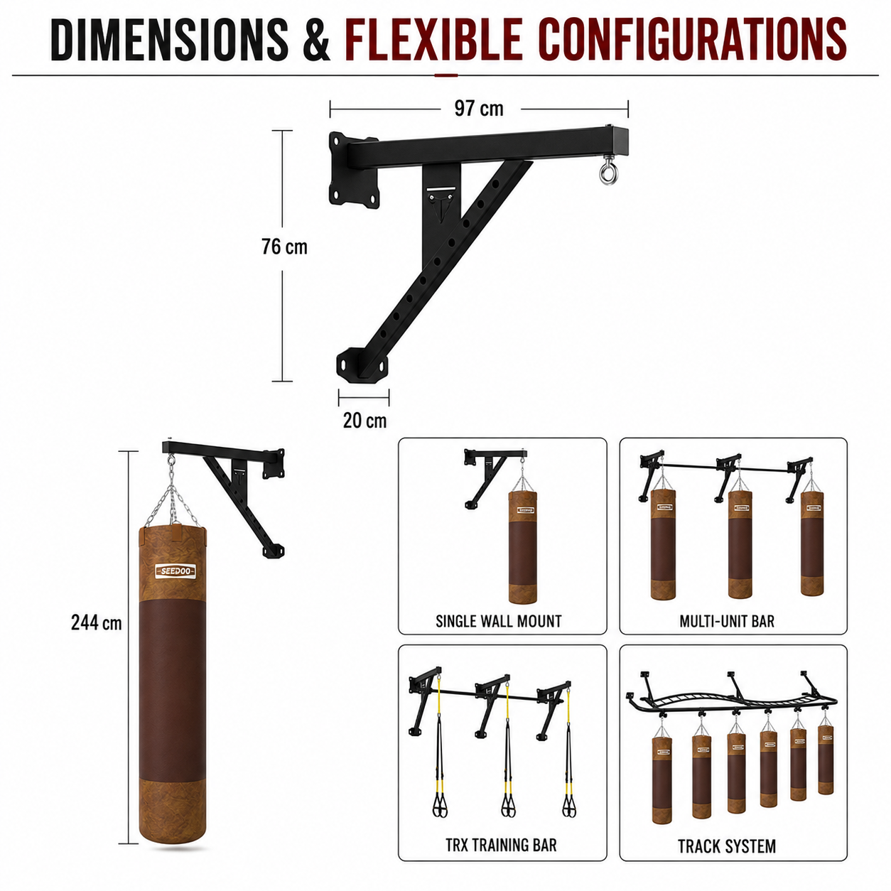 Wall‑Mounted Triangular Heavy Bag Bracket