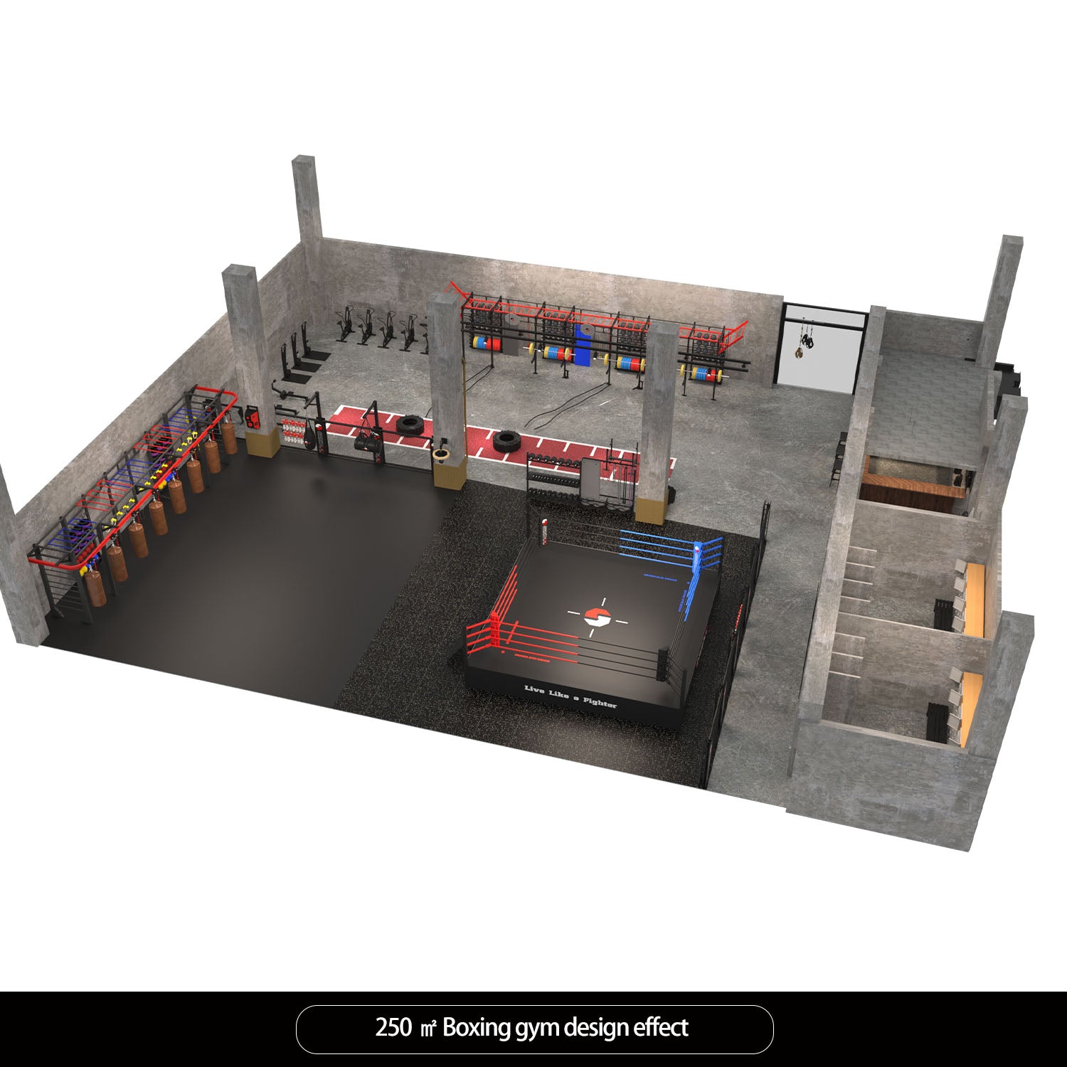 Boxing Gym Fitness Studio Overall Solution Design Customization, Boxing Club Equipment Customization